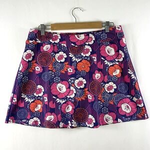 Title Nine Dream Womens Vibrant Floral Knit Skort Sz L Travel Athletic Stretch